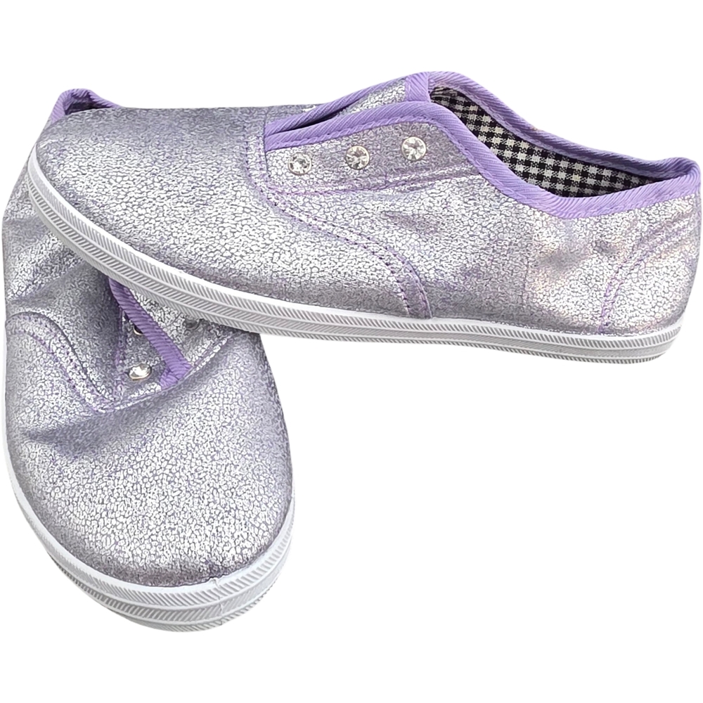 Girls' Metallic Lavender Slip-On Athletic Sneaker.